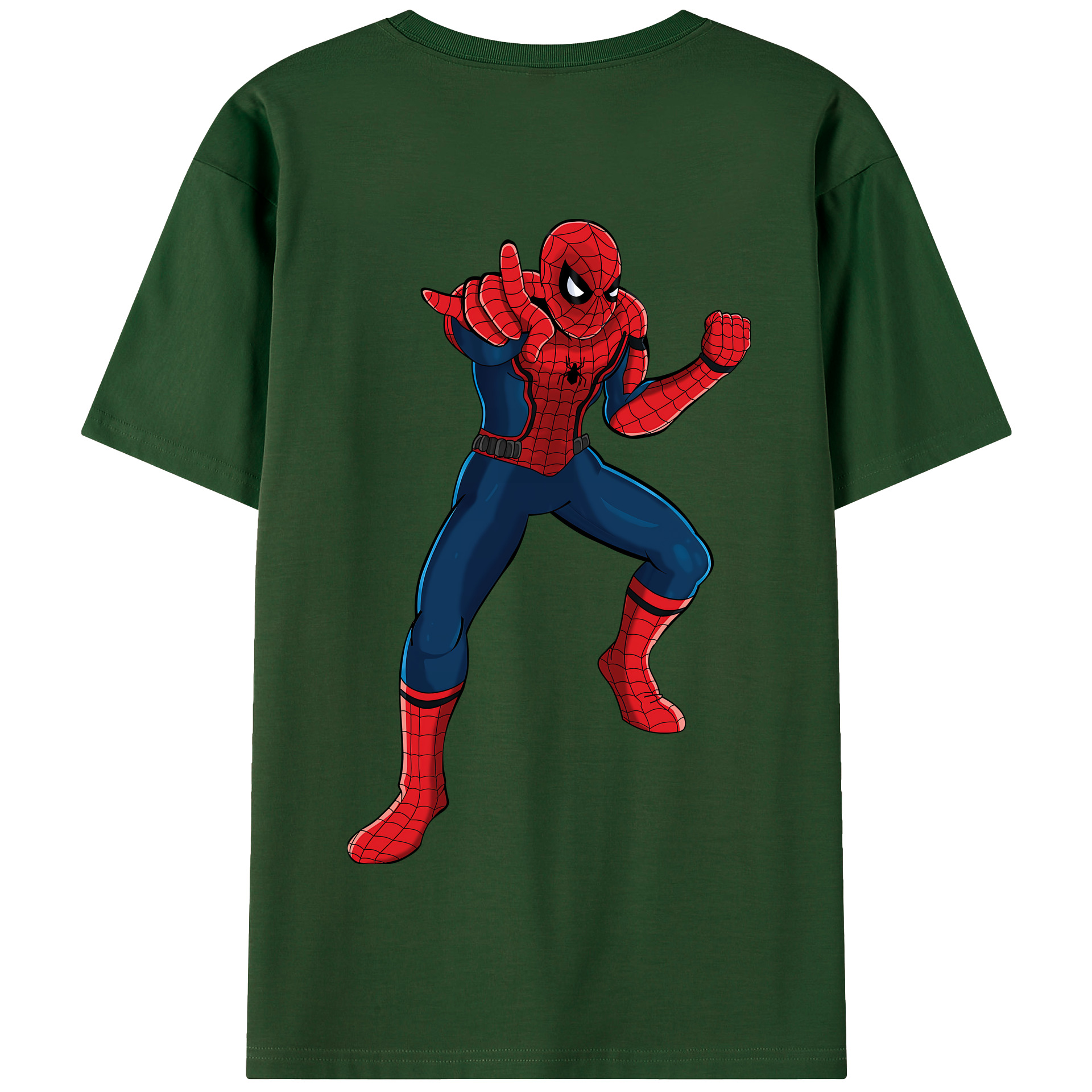 （画像用） Spider Man スパイダーマン 綿100％半袖Tシャツ（背面プリント）
